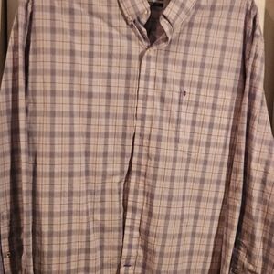 Izod Men's Casual Plaid Shirt - Blue and Purple
